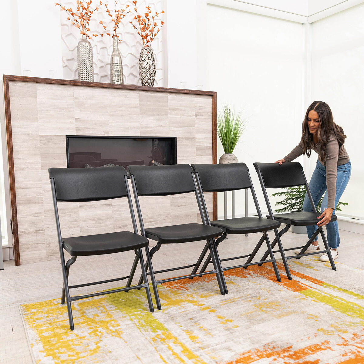 Lifetime, Sillas Plegables 4 Pack, Color Negro