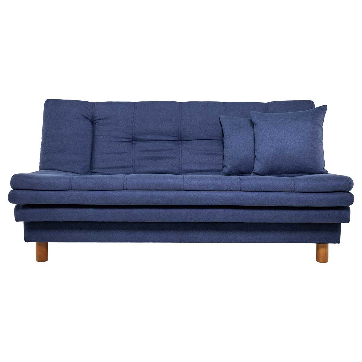 Violanti, Sofá Cama de 3 Plazas, Sin Brazo, Color Azul