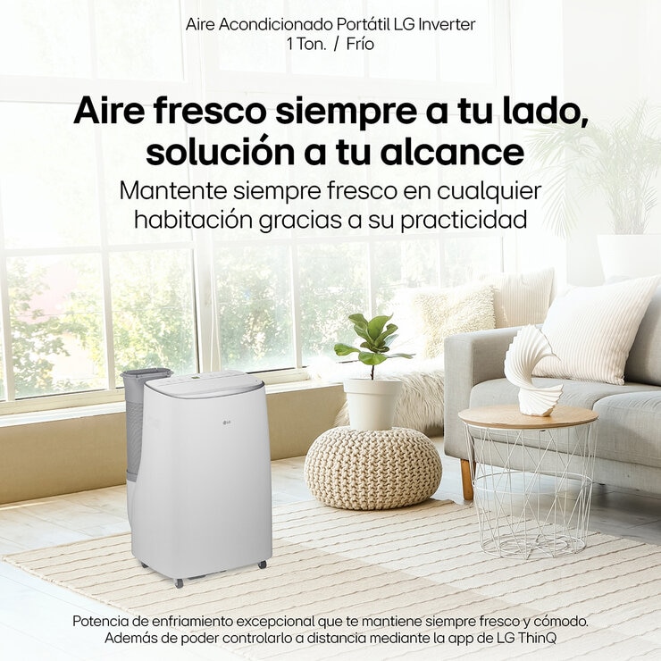 LG Aire Acondicionado Portátil Inverter con Wi-Fi, Solo Enfriamiento, 12,000 BTU, 115V