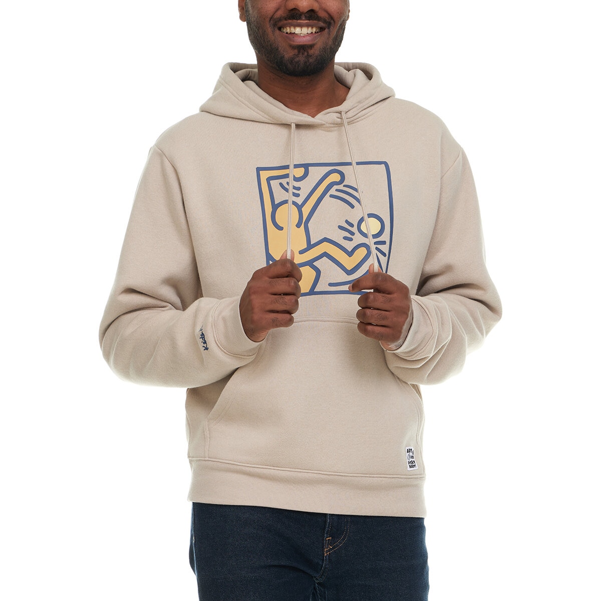 Keith Haring Beige Hoodie Keith Haring Sudadera Para Caballero
