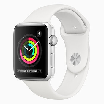Apple Watch Series 3 (GPS) Caja de Aluminio Plata 42 mm con correa deportiva blanca