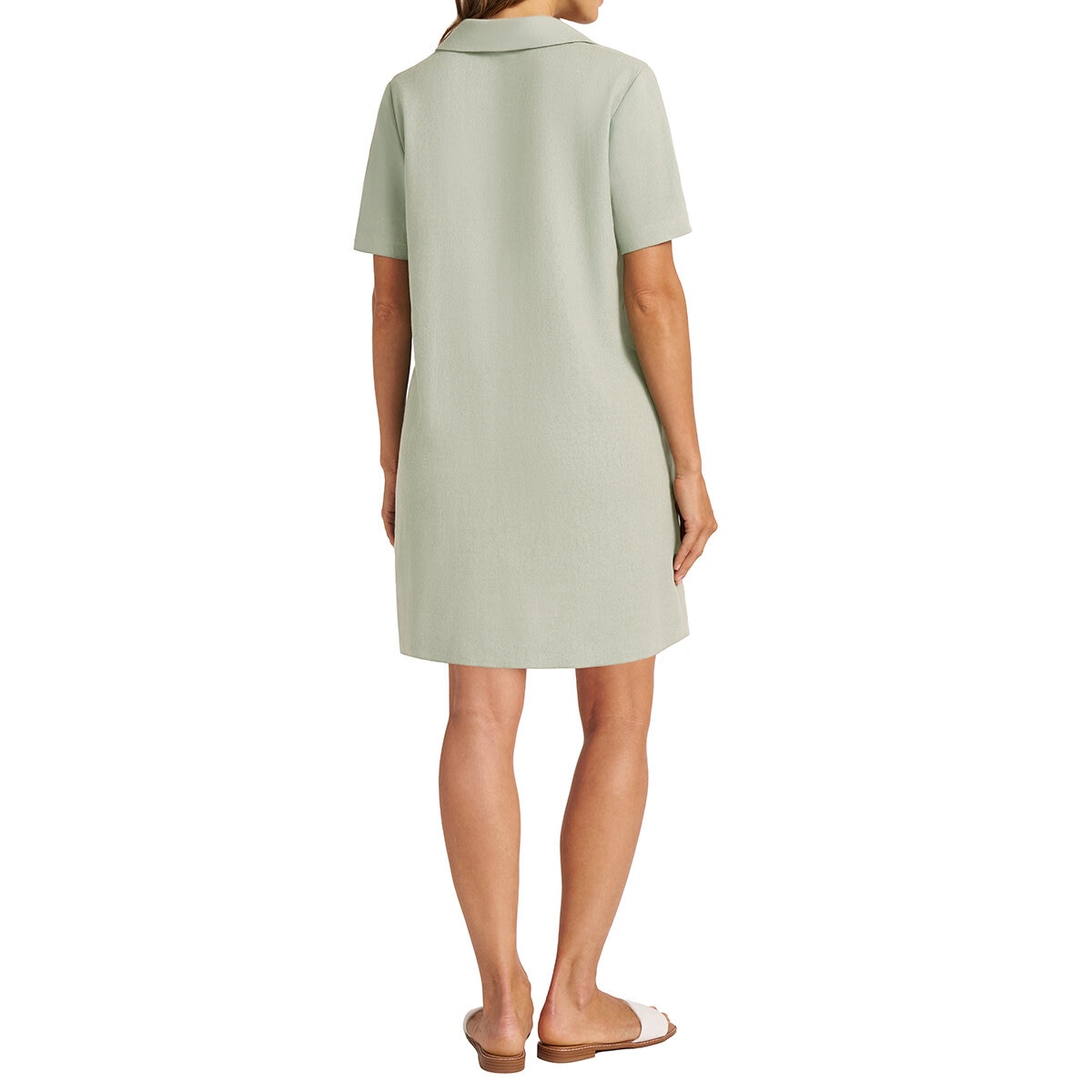 Matty M Vestido Tipo Lino para Dama Verde Extra Grande