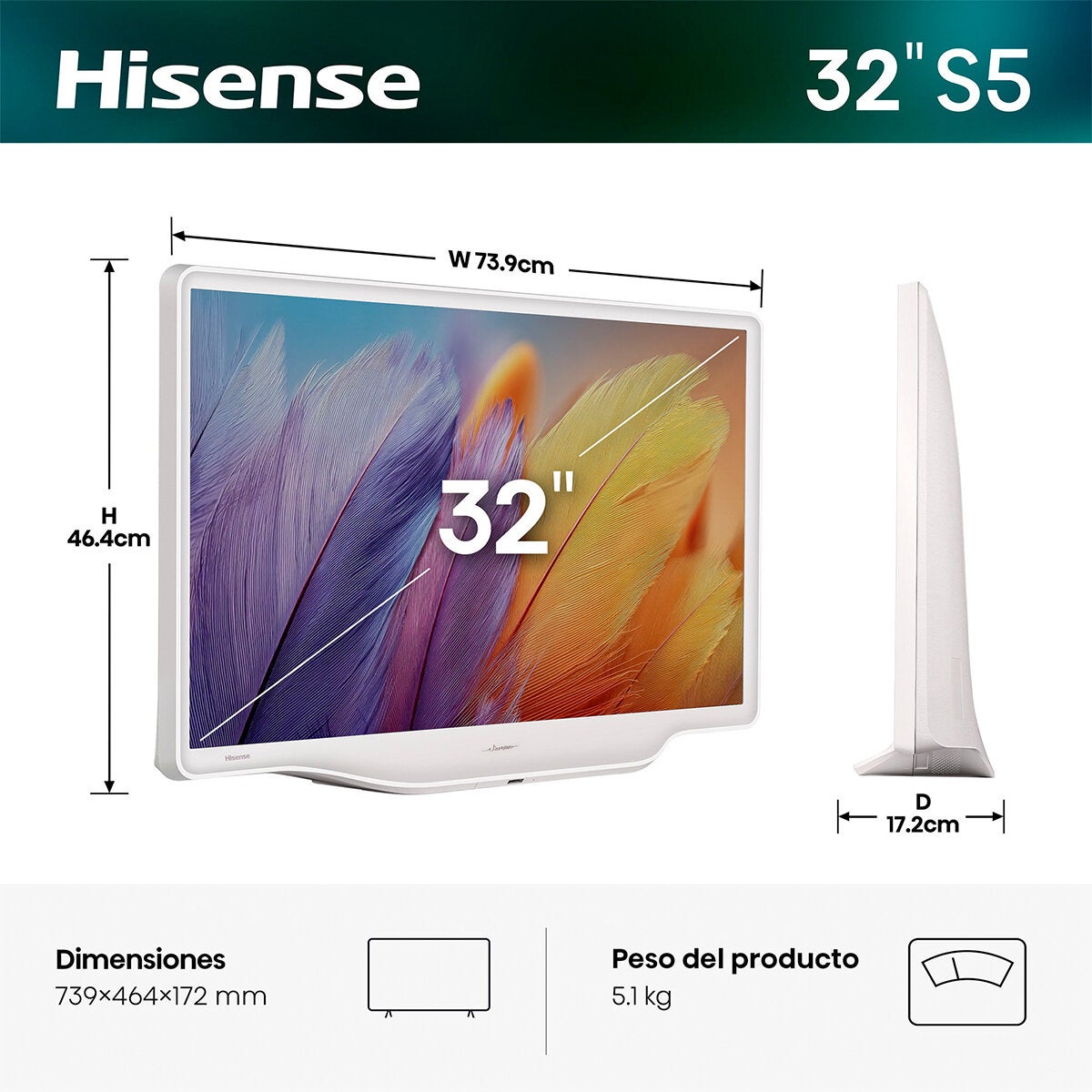 Hisense Pantalla 32" DECO Fire TV 32S5QFM Hisense Pantalla 32" DECO Fire TV 32S5QFM