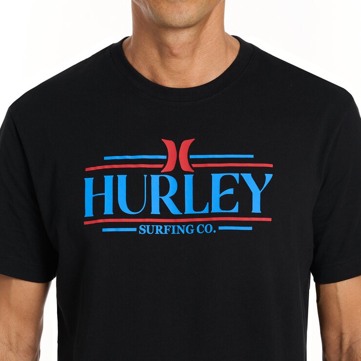 Hurley Playera para Caballero Negro Grande