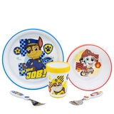 Nickelodeon Plato, Bowl, Vaso Antideslizante y Cubiertos Paw Patrol