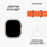 Apple Watch Ultra 2 (GPS + Cellular) Caja de titanio 49mm con Correa Ocean naranja