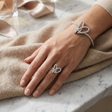 Mayfer, Juego de Corazones, Anillo, Aretes y Pulsera, con Cristal Austríaco