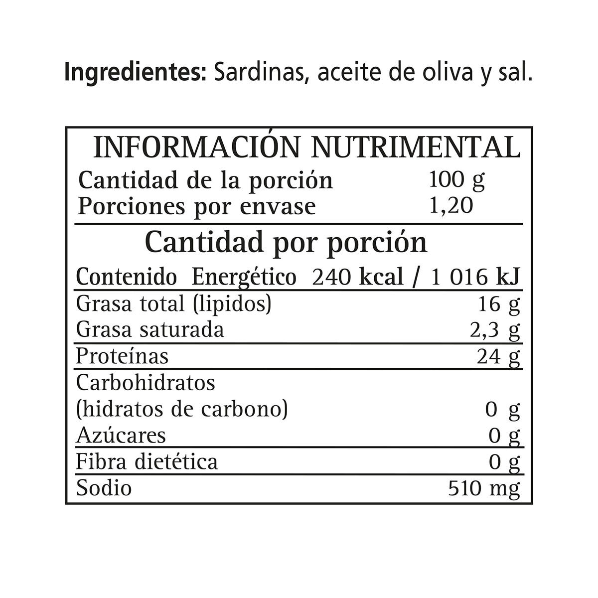 Vigilante Sardinas en Aceite de Oliva 4 pzas de 120 g