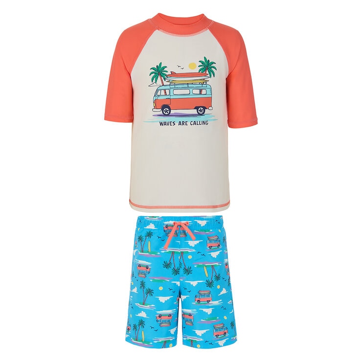 Saint Eve Traje de baño 2 piezas para Niños o Niñas Naranja 2 Años
