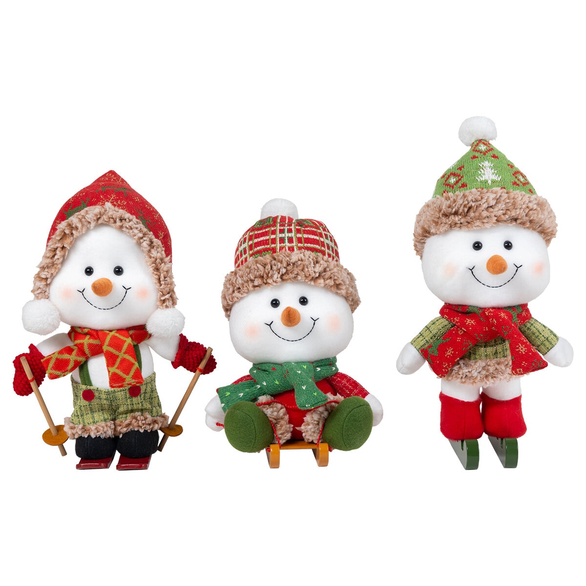 Muñecos de Nieve Decorativos, Juego de 3 Pzas.