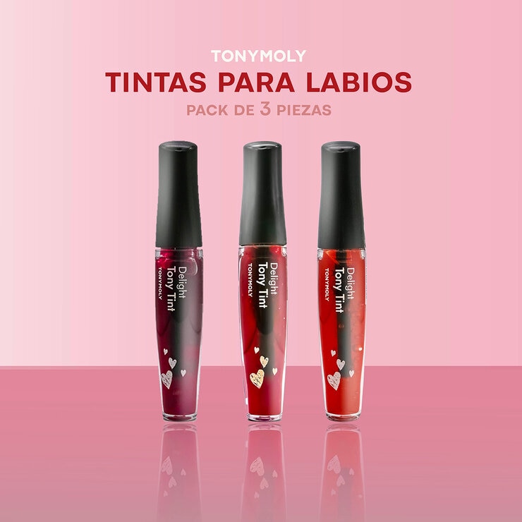 Tintas para Labios, Tony Moly, 3 piezas Tintas para Labios, Tony Moly, 3 piezas