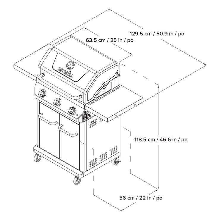 Nexgrill, Asador de gas de 3 quemadores