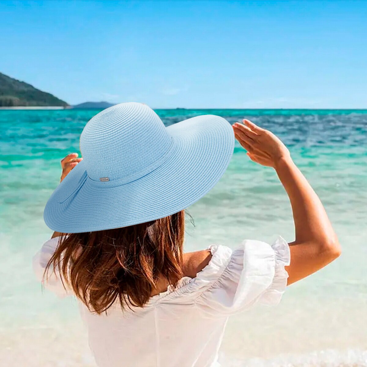 Sun & Sand, Sombrero Clásico de Ala Grande Color Azul