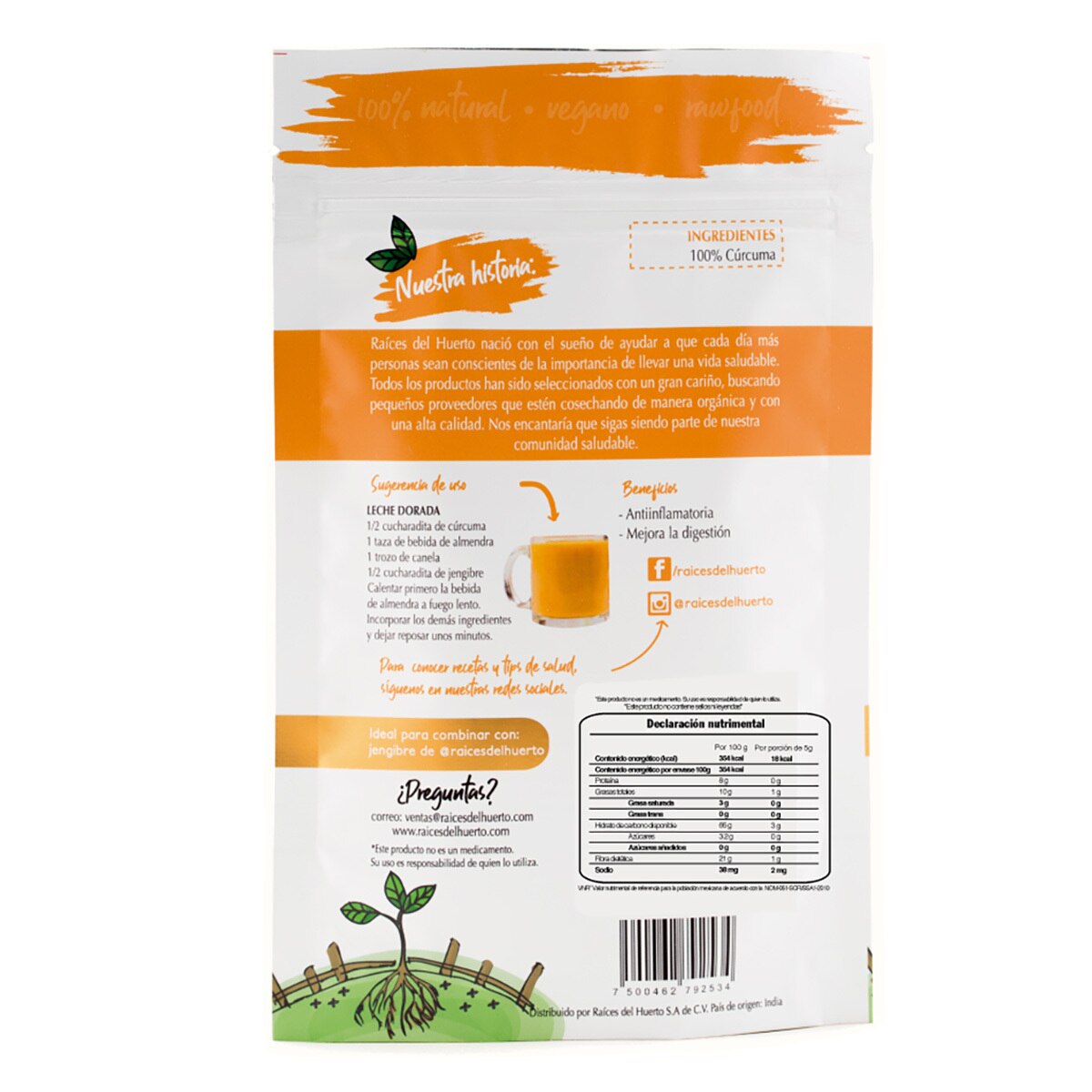 Kit Superfood Camucamu, Jengibre y Cúrcuma, Raíces del Huerto de 320 g