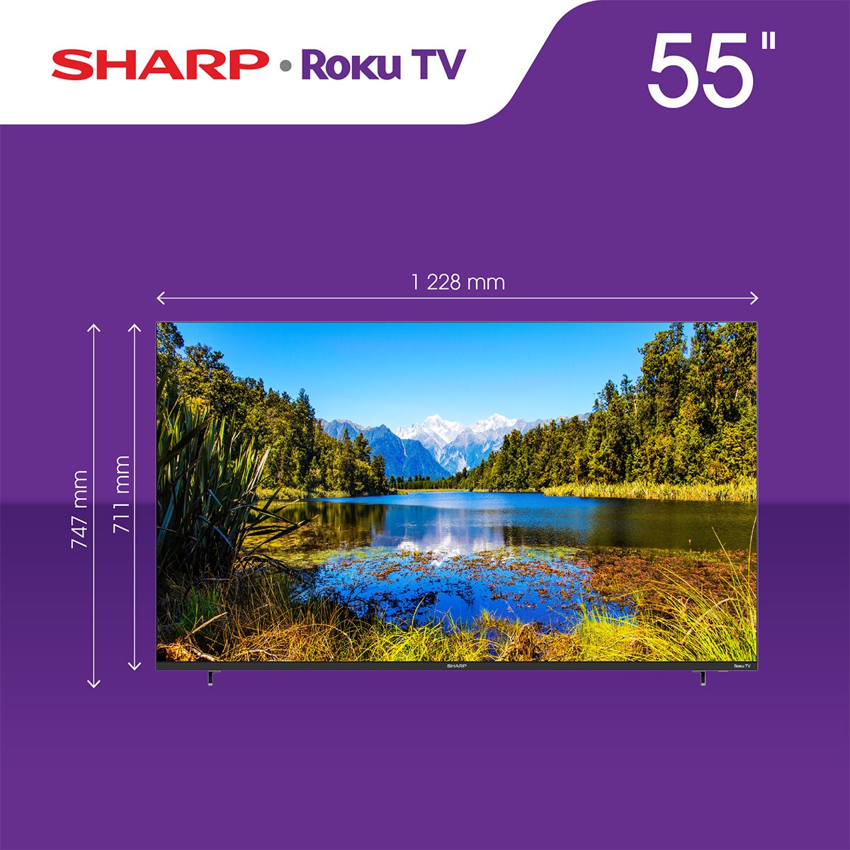 Sharp Pantalla 55" Ultra HD 4K Roku TV