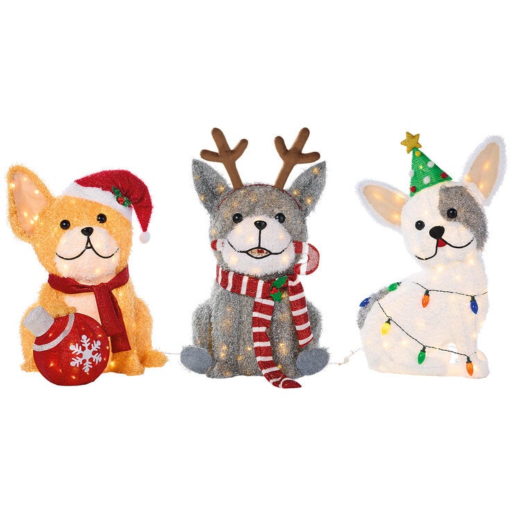 Familia de Perros con Luces LED Familia de Perros con Luces LED