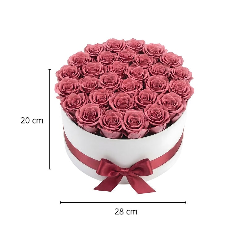 PREVENTA Materia Verde, Arreglo Decorativo de 24 Rosas Naturales Preservadas, Duración +1 año