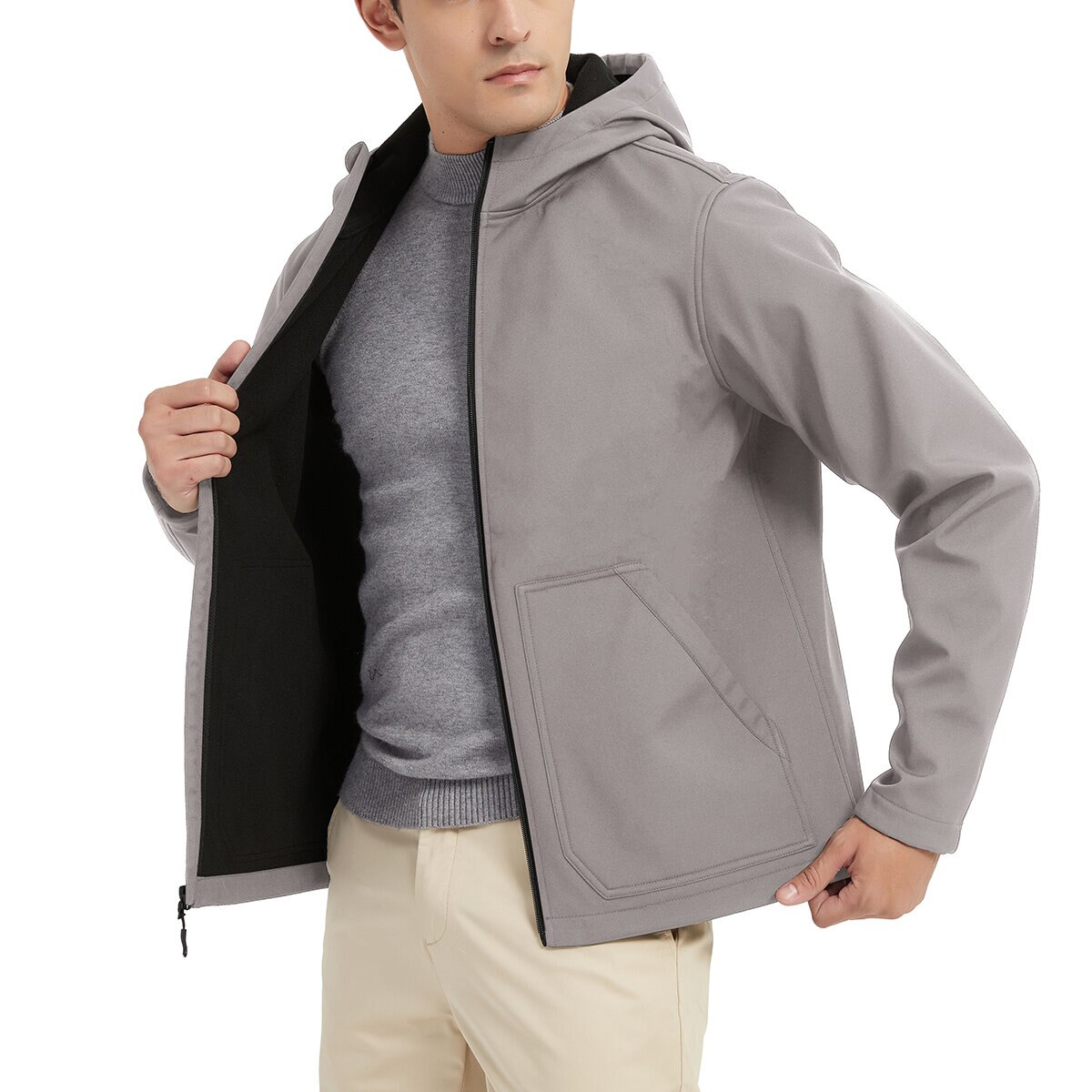 Hawke & Co Chamarra Softshell para Caballero Gris Grande