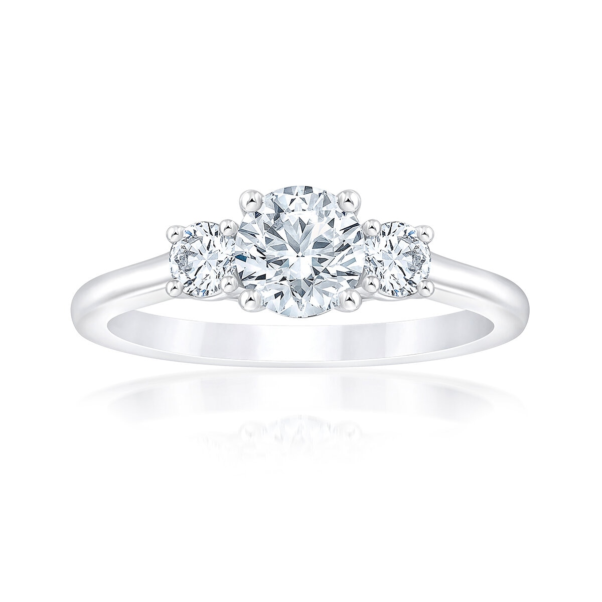 Anillo, Diamantes, 1.17ctw, Oro Blanco 14K