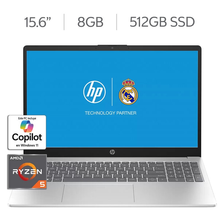 HP 15-fc0079la Laptop 15.6" Full HD AMD Ryzen 5 8GB 512GB SSD + 12 Meses M365 Personal