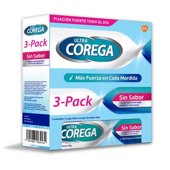 Corega Ultra Crema Adhesiva para Prótesis 3 pzas de 40g