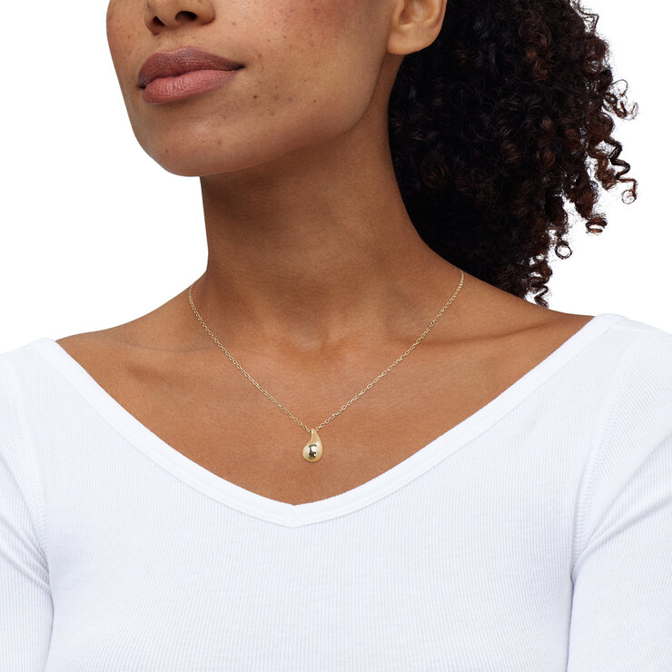 Dije de Gota, Oro Amarillo 14K, Cadena, 45.72cm