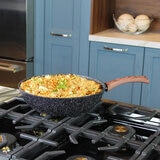 Westinghouse, Wok de 30 cm, Marmol Negro con Mango de Madera