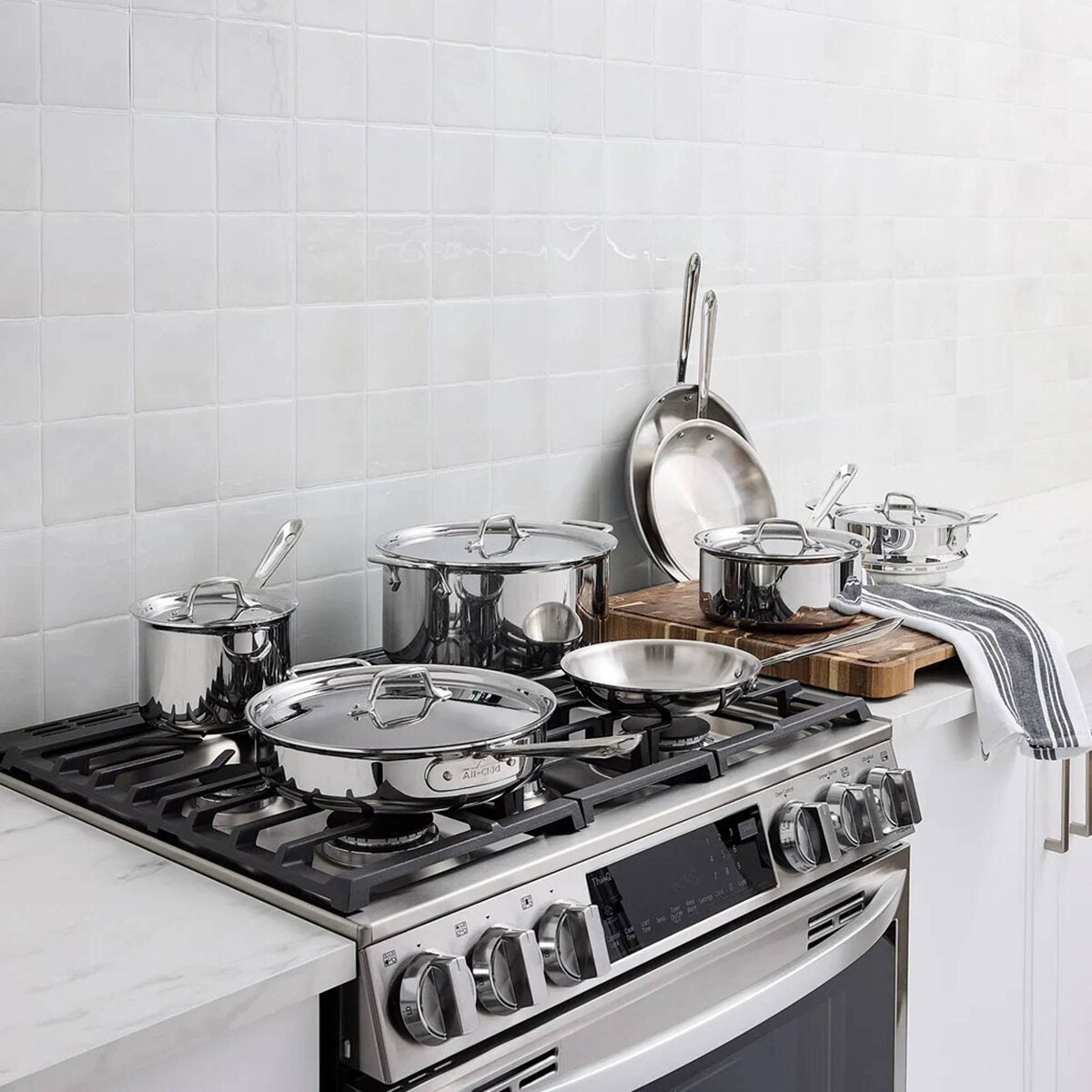All-Clad, Batería de Cocina de 3 Capas de Acero Inoxidable, 13 Piezas All-Clad, Batería de Cocina de 3 Capas de Acero Inoxidable, 13 Piezas