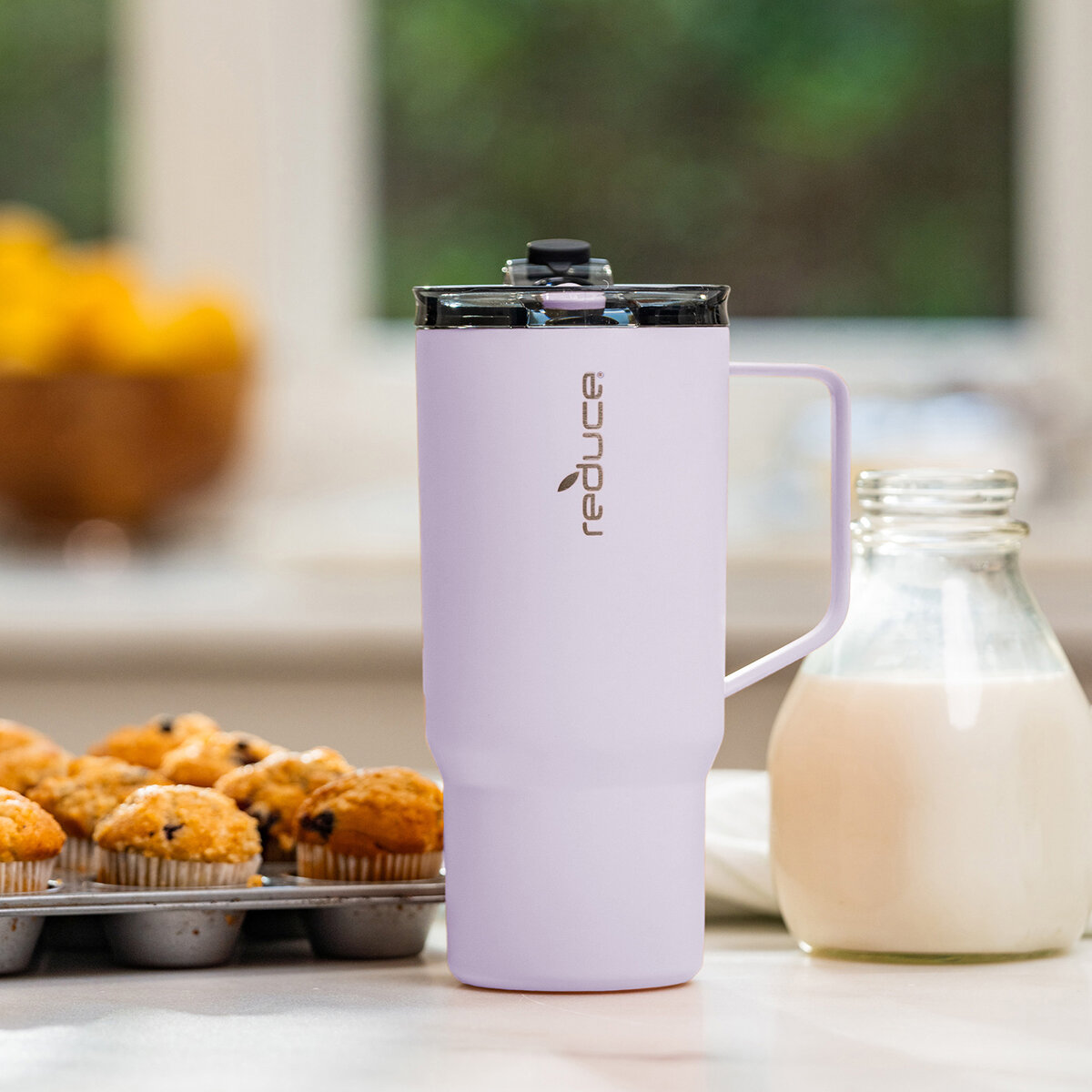 Reduce - Hot 1 Mug Taza de 700 mLcon Control de Flujo en la Tapa 2 Piezas Coral/Lavanda