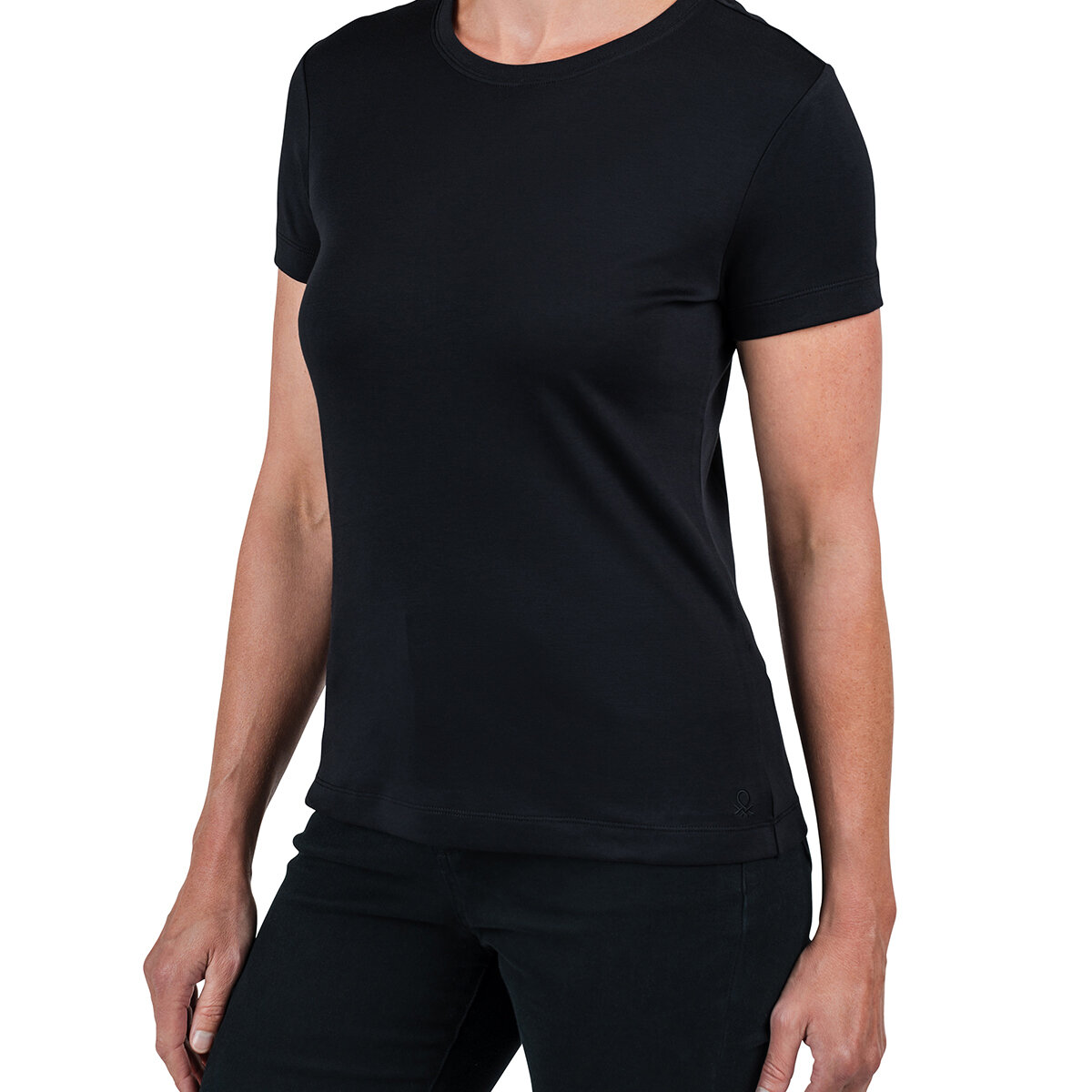 United Colors of Benetton Playera para Dama Negro Chica