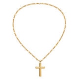 Collar con Dije de Cruz, Oro Amarillo de 14K
