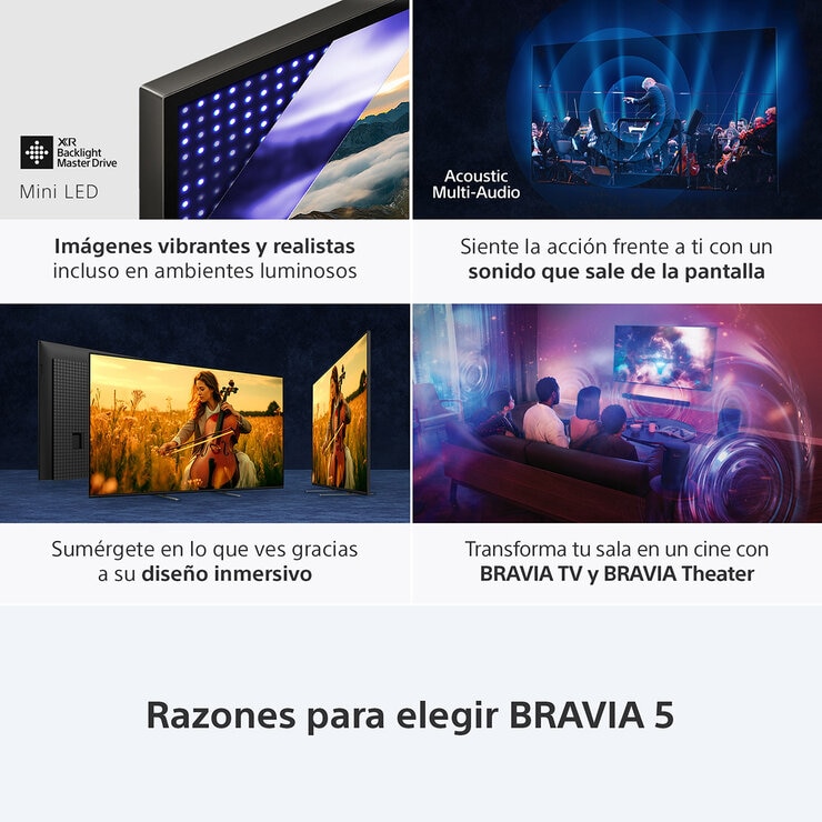 Sony Pantalla 75” BRAVIA 5 Miniled 4K Google TV