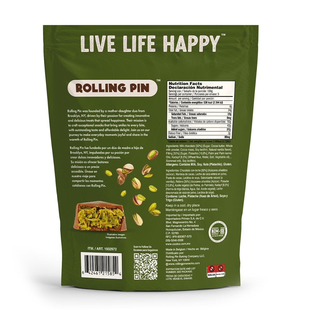 Rolling Pin Chocolate Estilo Dubái 500 g