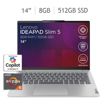 Lenovo Ideapad Slim 5 Laptop 14" Full HD AMD Ryzen 5 8GB 512GB SSD