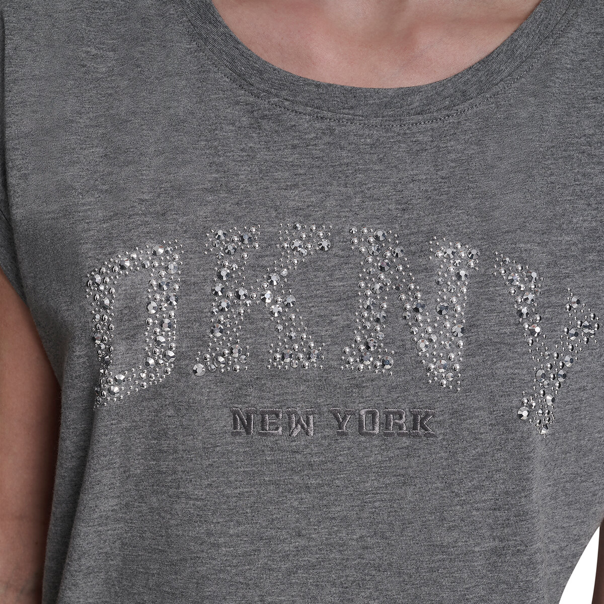 DKNY Playera para Dama Gris Mediana