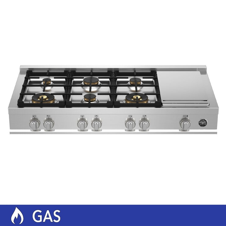 Bertazzoni Parrilla de Gas 48" 6 Quemadores y Plancha