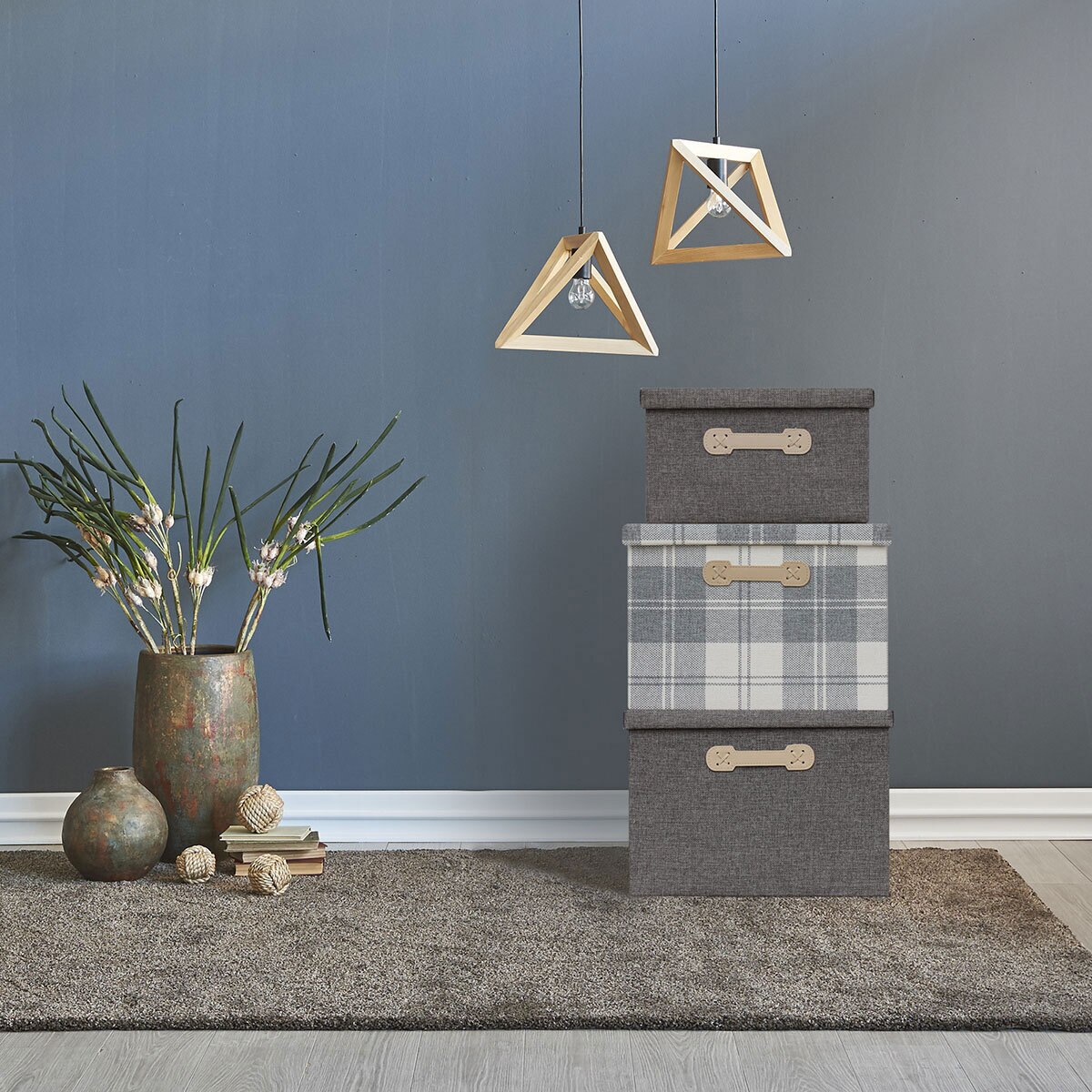 AG Box, Set de 3 Cajas de Almacenamiento Plegables para Armario