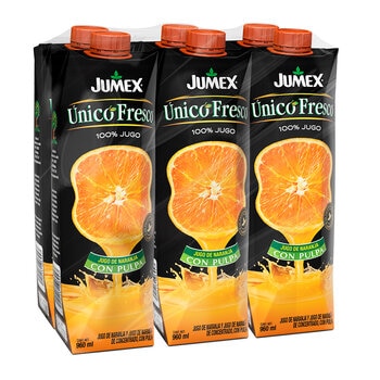 Jumex Único Fresco Jugo de Naranja 6 pzas de 960 ml