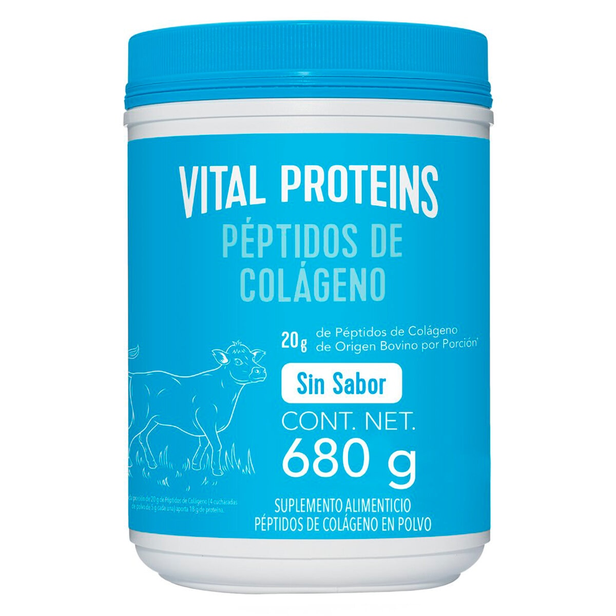 Péptidos de Colágeno Vital Proteins Bovino Sin Sabor 680g