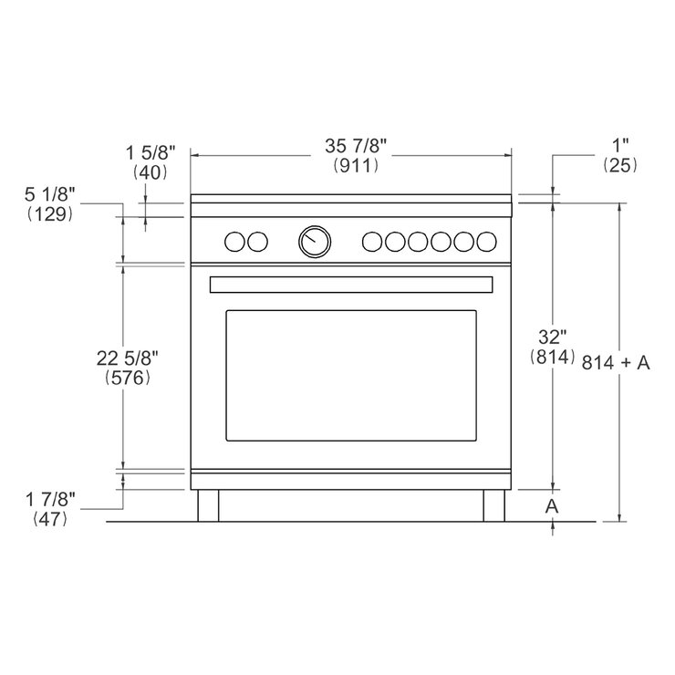 Bertazzoni Estufa de Gas 5 Quemadores 91 cm
