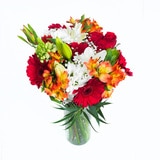 Bouquet mixto de 28 tallos en tonos rojos y blancos