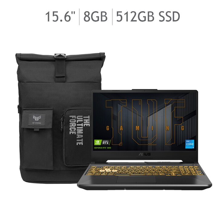 ASUS TUF Gaming Laptop 15" Intel Core i5-11400H 8GB 512GB SSD NVIDIA RTX 3050 + Backpack TUF