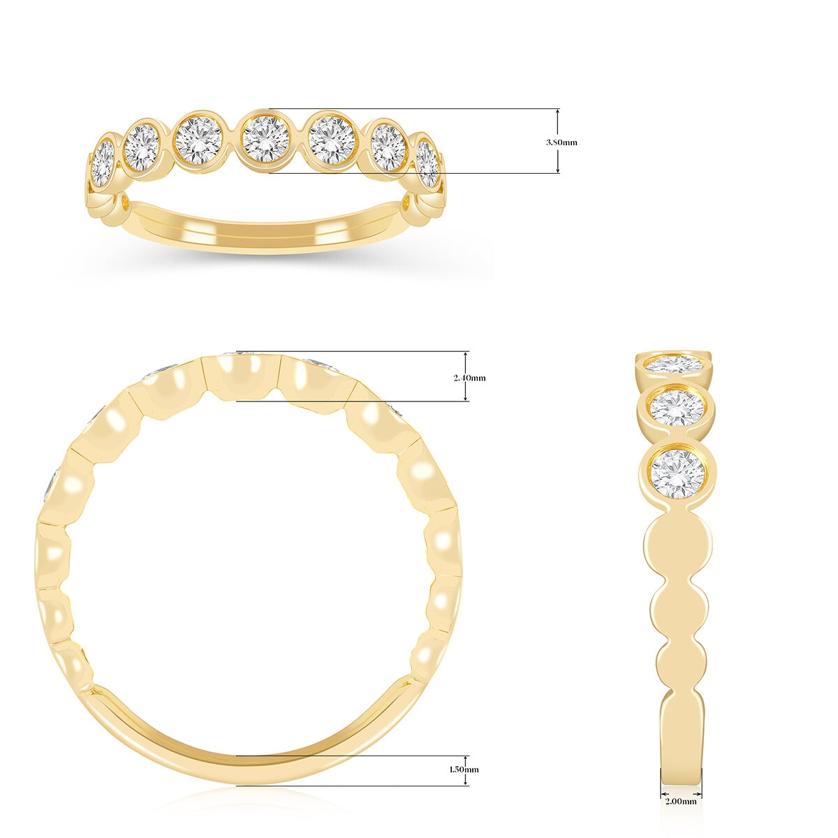 Anillo, Diamantes 0.50ctw, Oro Amarillo