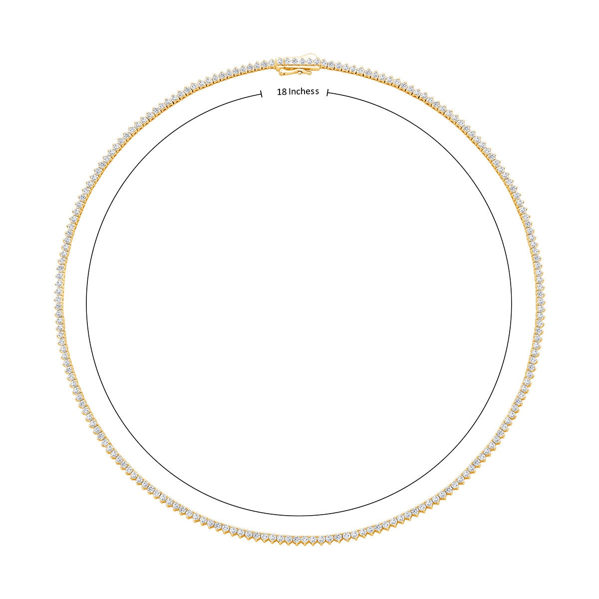 Collar de Diamantes, 5ctw, Oro Amarillo de 14K