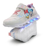Disney Minnie & Daisy, Tenis Color Blanco con Luces, para Niña Varias Tallas