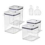 OXO Set de 4 Contenedores de Plástico con Tapas y Accesorios