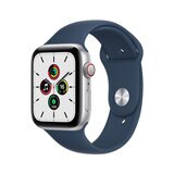 Apple Watch SE (GPS + Celular) Caja de Aluminio Plata 44 mm Correa deportiva color abismo 