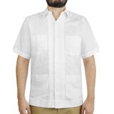Uxmal by Manchester Guayabera Color Blanco, Manga Larga para Caballero, Varias Tallas