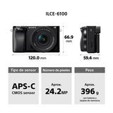 Sony Cámara Digital Mirrorless APS-C ILCE-6100K + Lente SELP16502