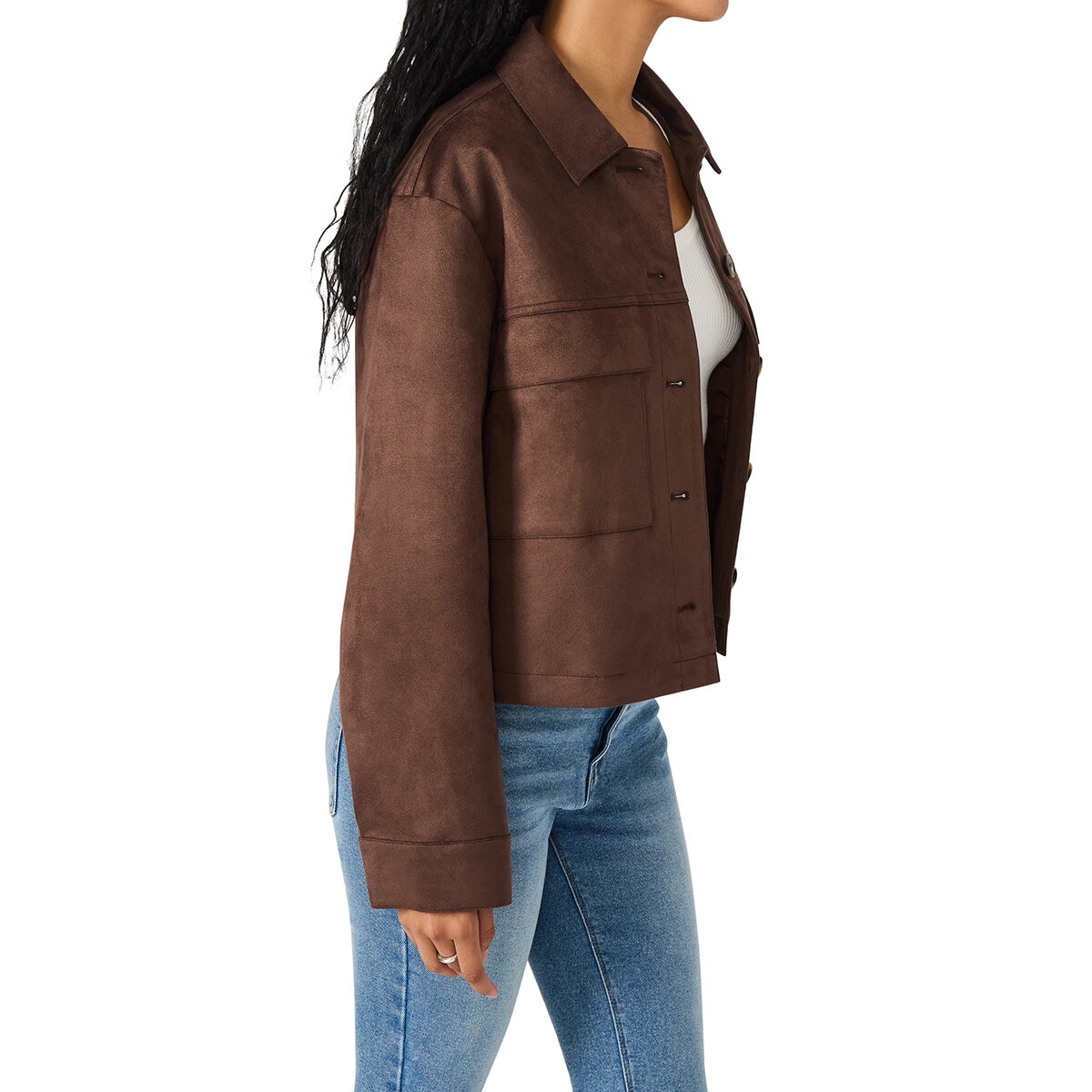 Steve Madden Chamarra tipo gamuza para Dama Café Mediana Steve Madden Chamarra tipo gamuza para Dama Café Mediana